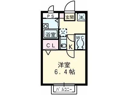 プリモベント長岡天神(1K/2階)の間取り写真