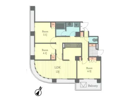 パティオス18番街(3LDK/1階)の間取り写真