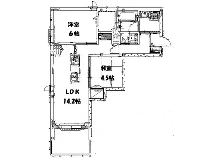 SORAIRO HILLS(2LDK/1階)の間取り写真