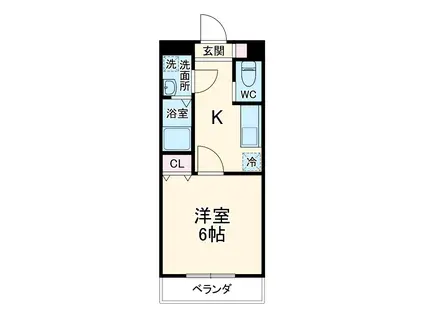 ライフモリ19号館(1K/3階)の間取り写真