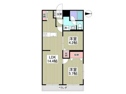 セントラルステージ(2LDK/1階)の間取り写真