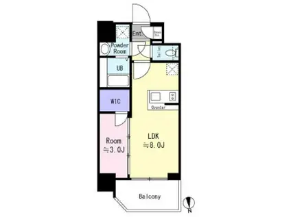 エスリード大阪城イースト(1LDK/2階)の間取り写真
