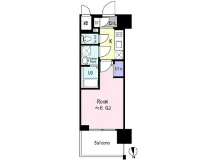 エスリード大阪城イースト(1K/2階)の間取り写真