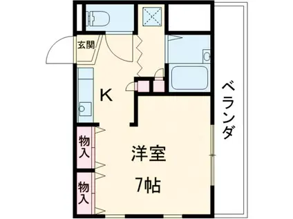 ランド瑞江(1K/2階)の間取り写真
