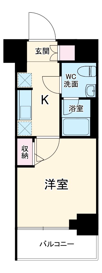 リライア横濱関内(1K/5階)の間取り写真