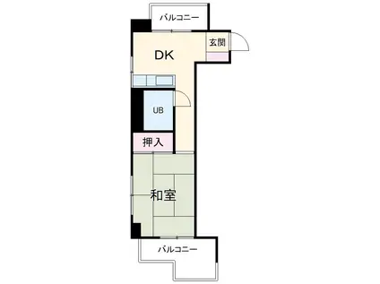はとビル(1DK/5階)の間取り写真