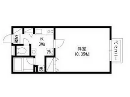 リヴェール市川C棟(1K/1階)の間取り写真