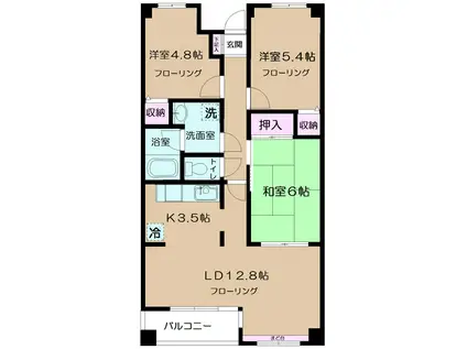 シルクフォルム(3LDK/2階)の間取り写真