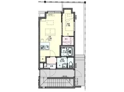 KLEIS蓮根(1LDK/1階)の間取り写真