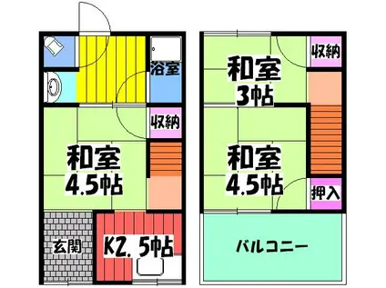 花園荘(3K)の間取り写真