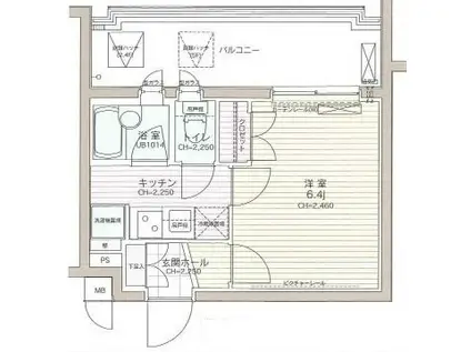 サーラ・コモド八幡山ヴェローナ(1K/3階)の間取り写真