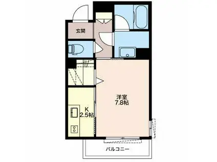 GRANDE ALBERO(1K/3階)の間取り写真