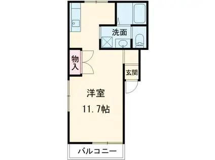 FLAT城山(ワンルーム/2階)の間取り写真