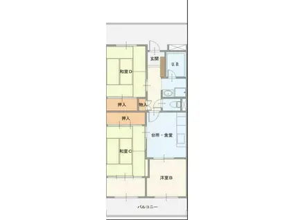 グランディハイツ錦(3DK/3階)の間取り写真