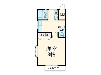 フォーチュン(1K/1階)の間取り写真