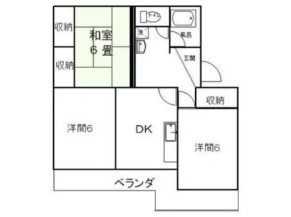 青葉ハイツ(3DK/2階)の間取り写真