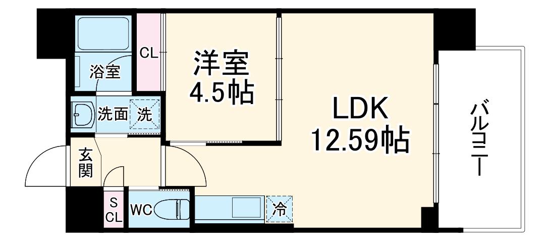 プレジオ塚本ASIAN(1LDK/2階)の間取り写真