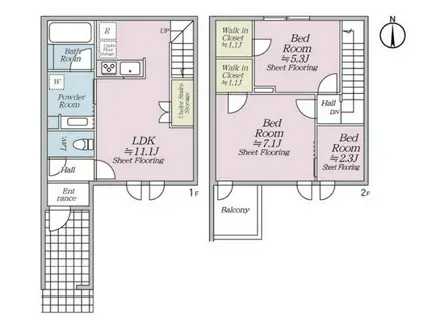 オルキデ蘆花公園六番館(3LDK/1階)の間取り写真