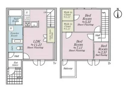 オルキデ蘆花公園六番館(3LDK/1階)の間取り写真