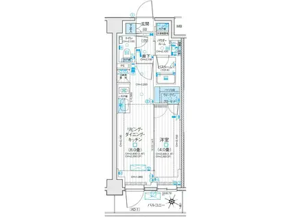 デュオステージ浦和岸町(1LDK/4階)の間取り写真