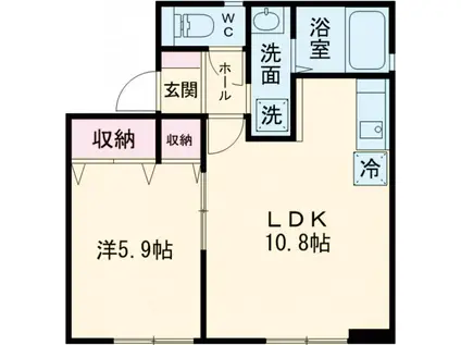 パナソレイユ(1LDK/1階)の間取り写真