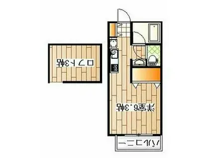 リリエンハイムⅤ(ワンルーム/2階)の間取り写真