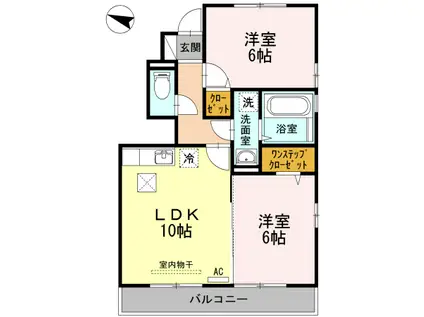 ロイヤルクレストⅢ(2LDK/1階)の間取り写真