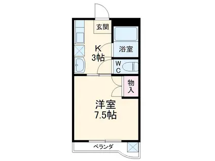 アメニティ上小田井(1K/2階)の間取り写真