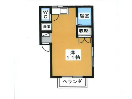 メゾン緑風(ワンルーム/1階)の間取り写真