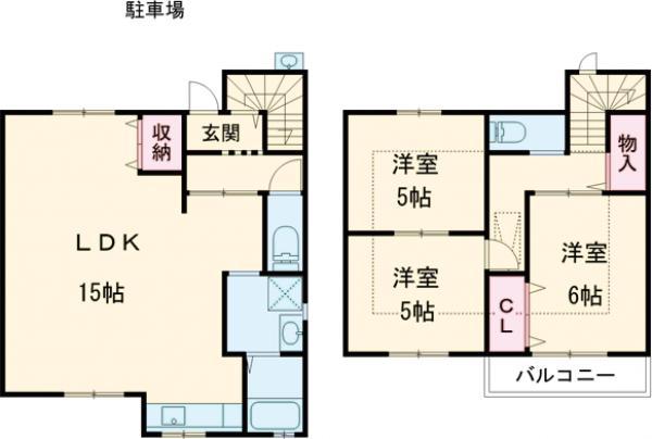 京福嵐山本線 鹿王院駅 徒歩9分 2階建 築5年(3SLDK)の間取り写真