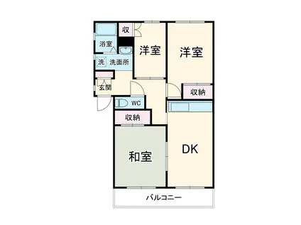 プレジール西千葉(3DK/1階)の間取り写真