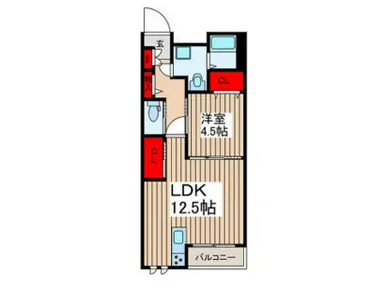 GRACE K(1LDK/2階)の間取り写真