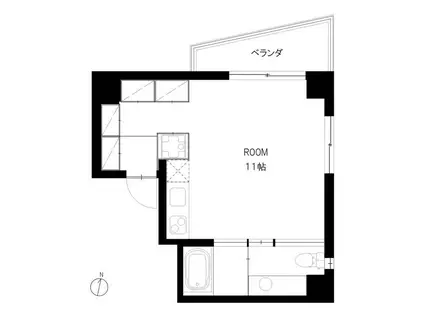 榮徳ビル(ワンルーム/4階)の間取り写真