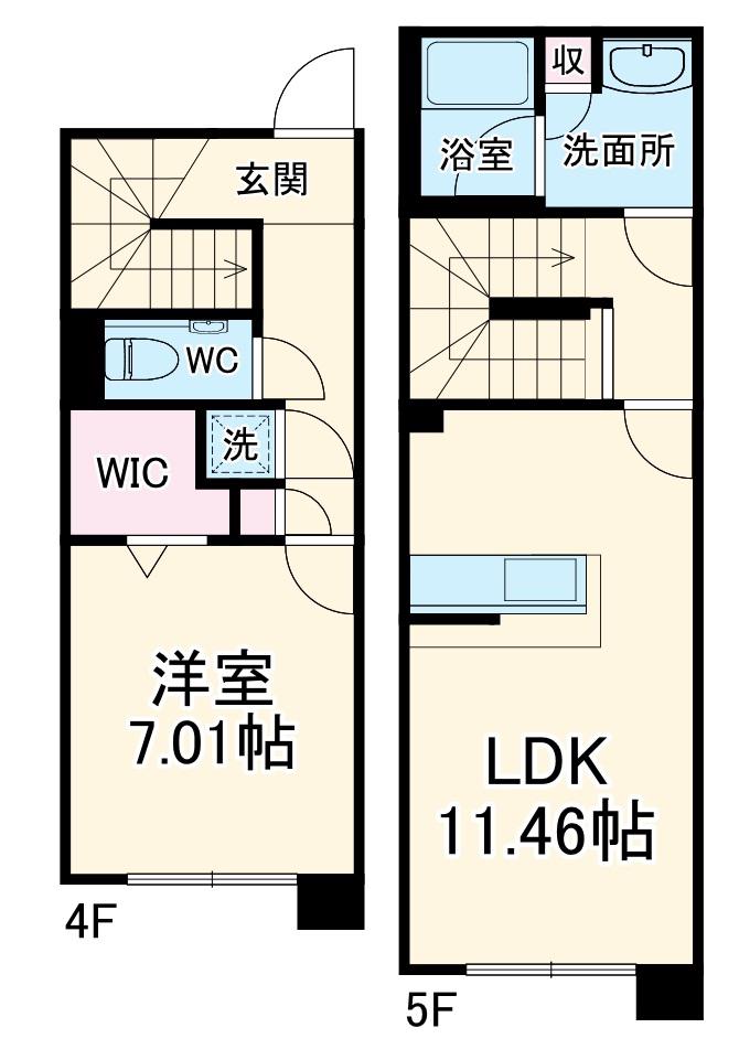 QUADOR NOIE 池下(1LDK/4階)の間取り写真