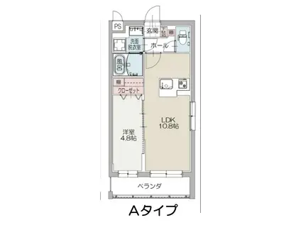エクセレントⅢ(1LDK/1階)の間取り写真