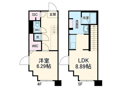 QUADOR NOIE 池下(1LDK/4階)の間取り写真