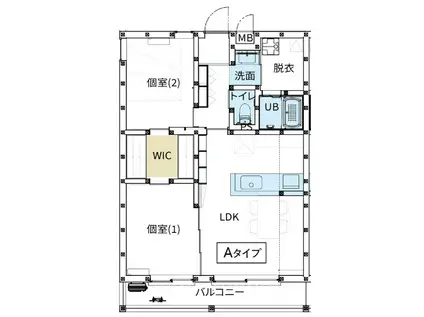 木造マンション 断熱等級7(2LDK/3階)の間取り写真