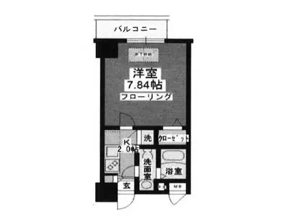 アルファコート蕨(1K/3階)の間取り写真