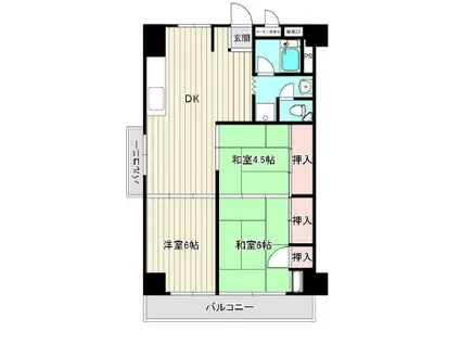 行徳第ニアクウェリヤスハイツ(3DK/5階)の間取り写真