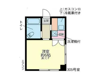 タカダビル(ワンルーム/3階)の間取り写真