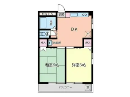 コーポマキ(2DK/3階)の間取り写真