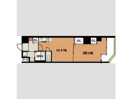 ボナール・レーブ(1DK/7階)の間取り写真