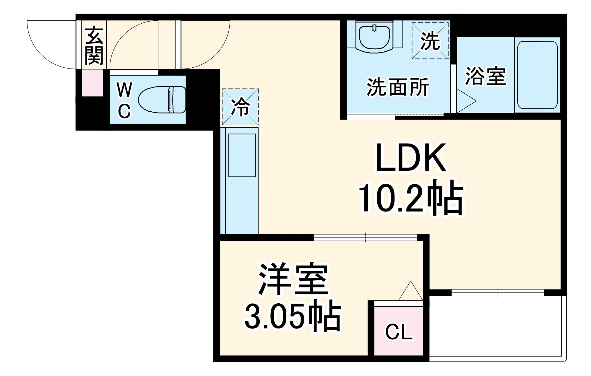 JACK HACHIMANⅣ(1LDK/1階)の間取り写真
