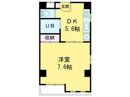 セルス有阪(1DK/2階)の間取り写真