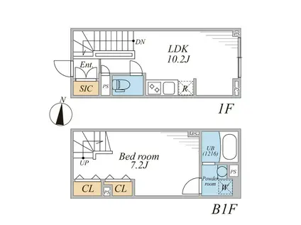 LEGALAND幡ヶ谷サウス(1LDK/1階)の間取り写真