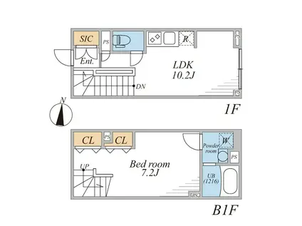 LEGALAND幡ヶ谷サウス(1LDK/1階)の間取り写真