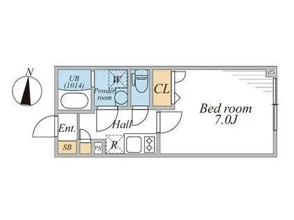 LEGALAND幡ヶ谷サウス(1K/2階)の間取り写真