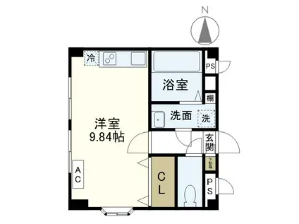 ライフピアモア元町(ワンルーム/2階)の間取り写真