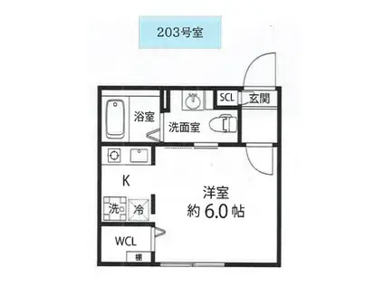 BRANCHE大森山王(ワンルーム/2階)の間取り写真