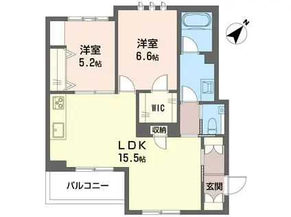 クレスティーク(2LDK/2階)の間取り写真